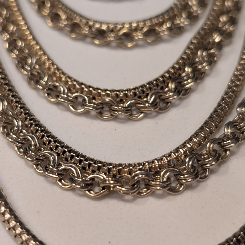 Vintage Multi-Strand Gold Layered Festival Necklace - Picture 4 of 5